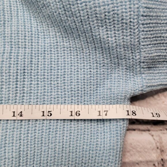 Joie Soleine Sweater Ice Blue Knitted 100% Wool Trumpet Balloon Sleeve Size XS - Picture 11 of 12